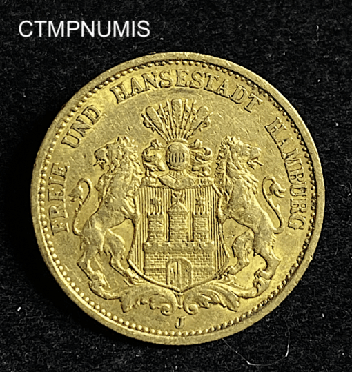 ,MONNAIE,ALLEMAGNE,HAMBOURG,20,MARK,OR,1876,