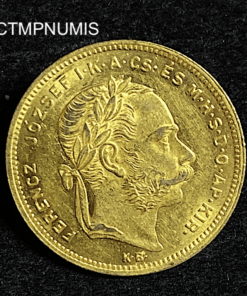 ,MONNAIE,HONGRIE,20,FRANCS,8,FORINT,OR,1876,