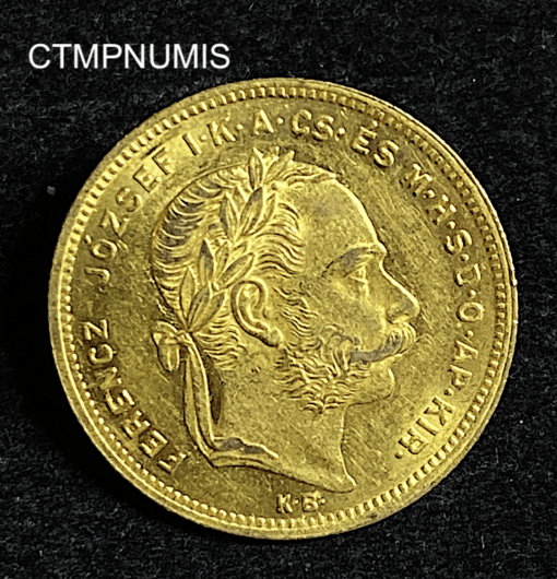 ,MONNAIE,HONGRIE,20,FRANCS,8,FORINT,OR,1876,