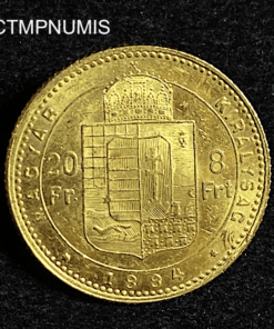,MONNAIE,HONGRIE,20,FRANCS,8,FORINT,1884,