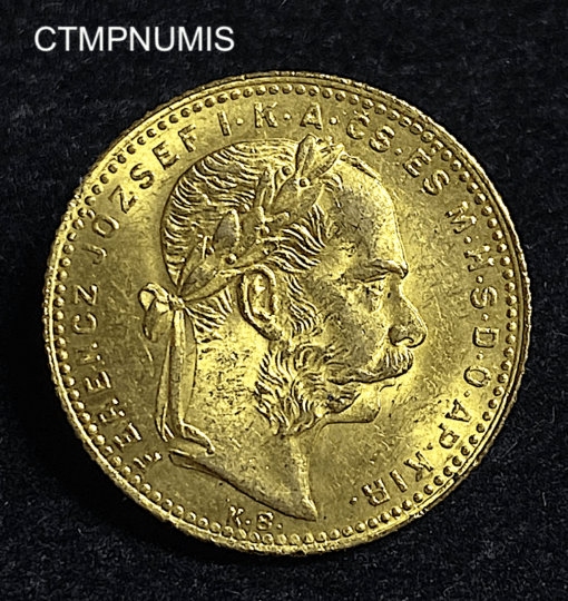 ,MONNAIE,HONGRIE,20,FRANCS,8,FORINT,OR,1880,