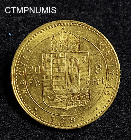 ,MONNAIE,HONGRIE,20,FRANCS,8,FORINT,1885,OR,