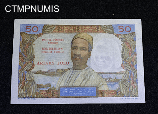 ,BILLET,MADAGASCAR,50,FRANCS,INSTITUT,EMISSION,MALGACHE,