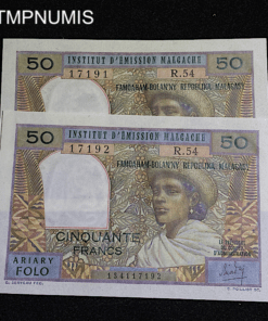 ,BILLET,MADAGASCAR,50,FRANCS,INSTITUT,EMISSION,MALGACHE,