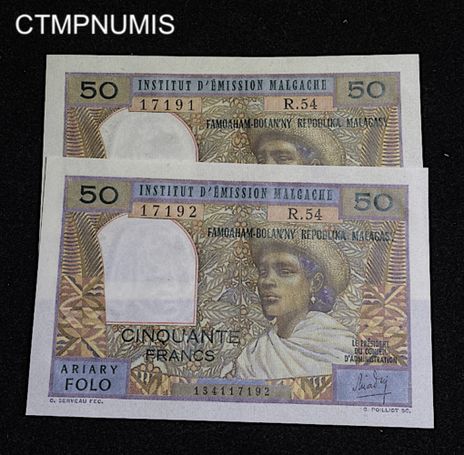 ,BILLET,MADAGASCAR,50,FRANCS,INSTITUT,EMISSION,MALGACHE,