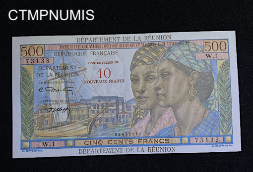 ,BILLET,REUNION,10,NOUVEAUX,FRANCS,SUR,500,