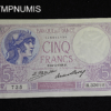 ,BILLET,5,FRANCS,VIOLET,1928,