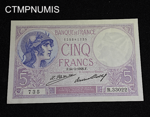 ,BILLET,5,FRANCS,VIOLET,1928,
