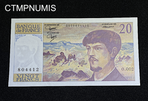 ,BILLET,20,FRANCS,DEBUSSY,1980,NEUF,