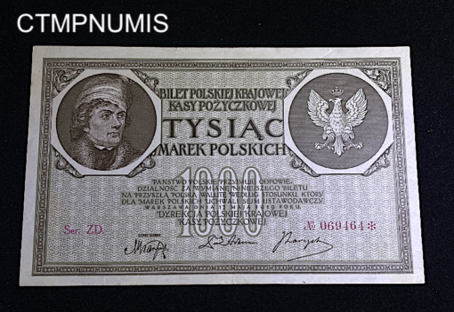 ,BILLET,POLOGNE,1000,MAREK,1919,