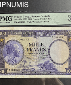 ,BILLET,CONGO,BELGE,RUANDA,URUNDI,1953,1000,FRANCS,