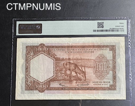 ,BILLET,CONGO,BELGE,RUANDA,URUNDI,1953,1000,FRANCS,