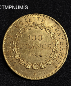 ,MONNAIE,100,FRANCS,OR,GENIE,1904,