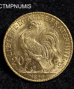 ,MONNAIE,20,FRANCSOR,COQ,1899,SUP,