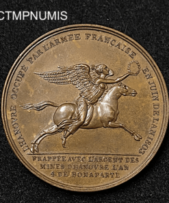 ,MEDAILLE,NAPOLEON,I°,1803,TRAITE,AMIENS,HANOVRE,