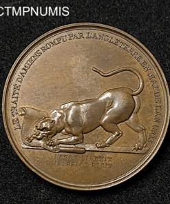 ,MEDAILLE,NAPOLEON,I°,1803,TRAITE,AMIENS,HANOVRE,
