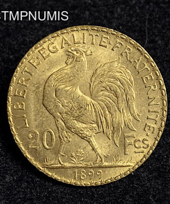 ,MONNAIE,20,FRANCS,OR,COQ,1899,