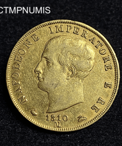 ,MONNAIE,ITALIE,40,LIRE,OR,1810,M,MILAN,