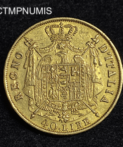 ,MONNAIE,ITALIE,40,LIRE,OR,NAPOLEO,1814,MILAN,
