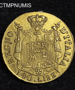 ,MONNAIE,ITALIE,40,LIRE,OR,NAPOLEON,1808,MILAN,