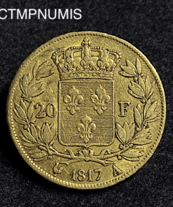 ,MONNAIE,20,FRANCS,OR,LOUIS,XVIII,1817,