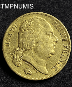 ,MONNAIE,20,FRANCS,OR,LOUIS,XVIII,1817,