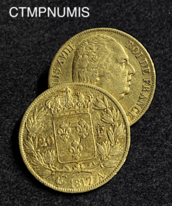 ,MONNAIE,20,FRANCS,OR,LOUIS,XVIII,1817,