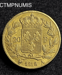 ,MONNAIE,20,FRANCS,OR,LOUIS,XVIII,1818,
