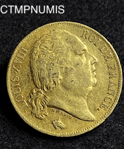 ,MONNAIE,20,FRANCS,OR,LOUIS,XVIII,1818,