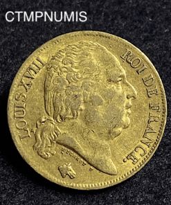 ,MONNAIE,20,FRANCS,OR,LOUIS,XVIII,1819,W,LILLE,