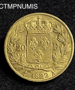 ,MONNAIE,20,FRANCS,OR,LOUIS,XVIII,1822,