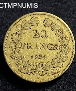 ,MONNAIE,20,FRANCS,OR,LOUIS,PHILIPPE,1834,