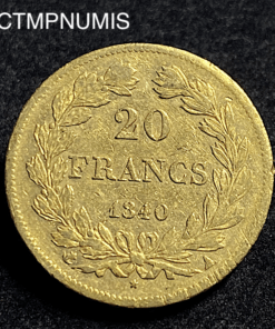 ,MONNAIE,20,FRANCS,OR,LOUIS,PHILIPPE,1840,