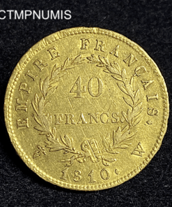 ,MONNAIE,40,FRANCS,OR,NAPOLEON,1810,W,LILLE,