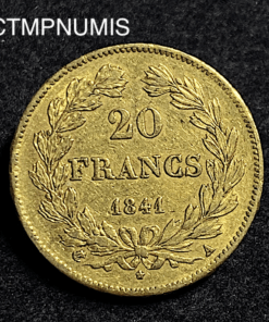 ,MONNAIE,20,FRANCS,OR,LOUIS,PHILIPPE,1841,