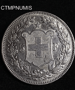 ,MONNAIE,SUISSE,5,FRANCS,ARGENT,1909,