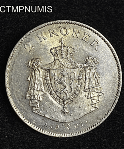 ,MONNAIE,NORVEGE,2,KRONER,ARGENT,1907,