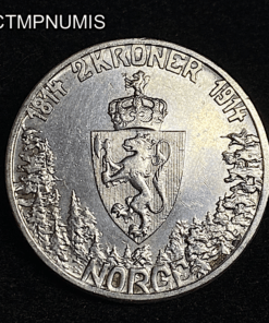 ,MONNAIE,NORVEGE,2,KRONER,ARGENT,1914,