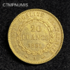 ,MONNAIE,20,FRANCS,OR,GENIE,1891,