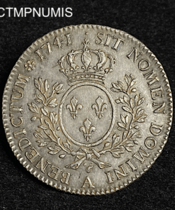 ,MONNAIE,LOUIS,XV,1/2,ECU,BANDEAU,1741,