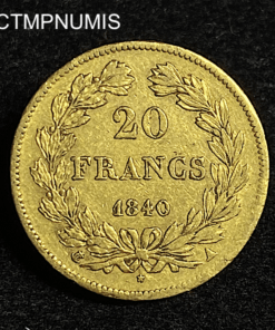 ,MONNAIE,20,FRANCS,OR,LOUIS,PHILIPPE,1840,