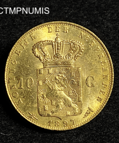 ,MONNAIE,PAYS,BAS,10,GULDEN,OR,1897,