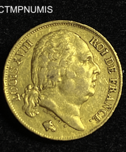 ,,MONNAIE,20,FRANCS,OR,LOUIS,XVIII,1818,LILLE,