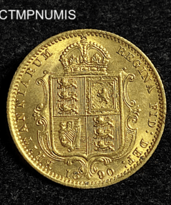 ,MONNAIE,ROYAUME,UNI,1/2,SOUVERAIN,OR,1890,