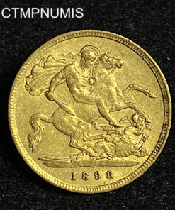 ,MONNAIE,ROYAUME,UNI,1/2,SOUVERAIN,OR,1898,