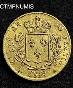 ,MONNAIE,20,FRANCS,OR,LOUIS,XVIII,1814,