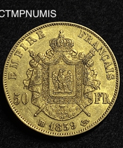 ,MONNAIE,EMPIRE,50,FRANCS,OR,NAPOLEON,1859,STRASBOURG,