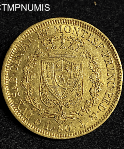 ,MONNAIE,ITALIE,80,LIRE,OR,1830,GENES,