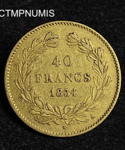 ,MONNAIE,40,FRANCS,OR,LOUIS,PHILIPPE,1834,