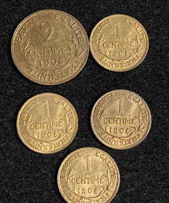 ,MONNAIE,LOT,1,2,CENTIMES,DUPUIS,1908,SUP,